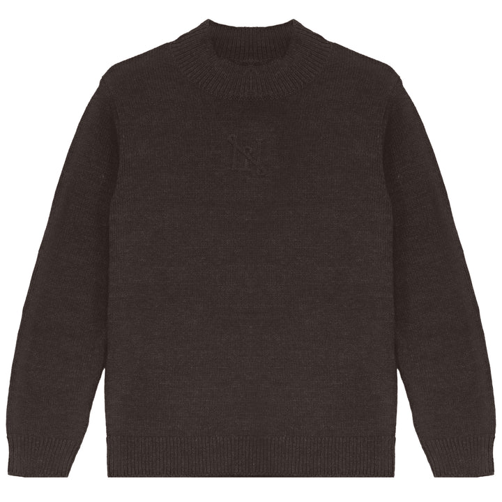Coming Soon!! E2724BR MOCK NECK EMBOSSED SWEATER