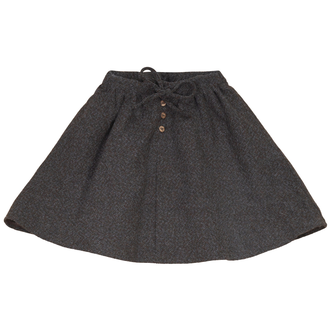 E2745GR/BR GIRL TWEED SKIRT WITH DRAW STRING