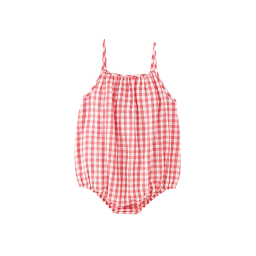 GINGHAM ROMPER-SHERBET MULTI