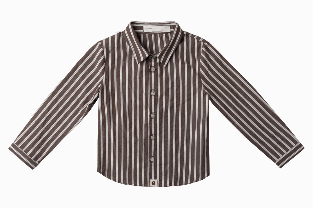 E413 Leo Stripe Shirt - Brown