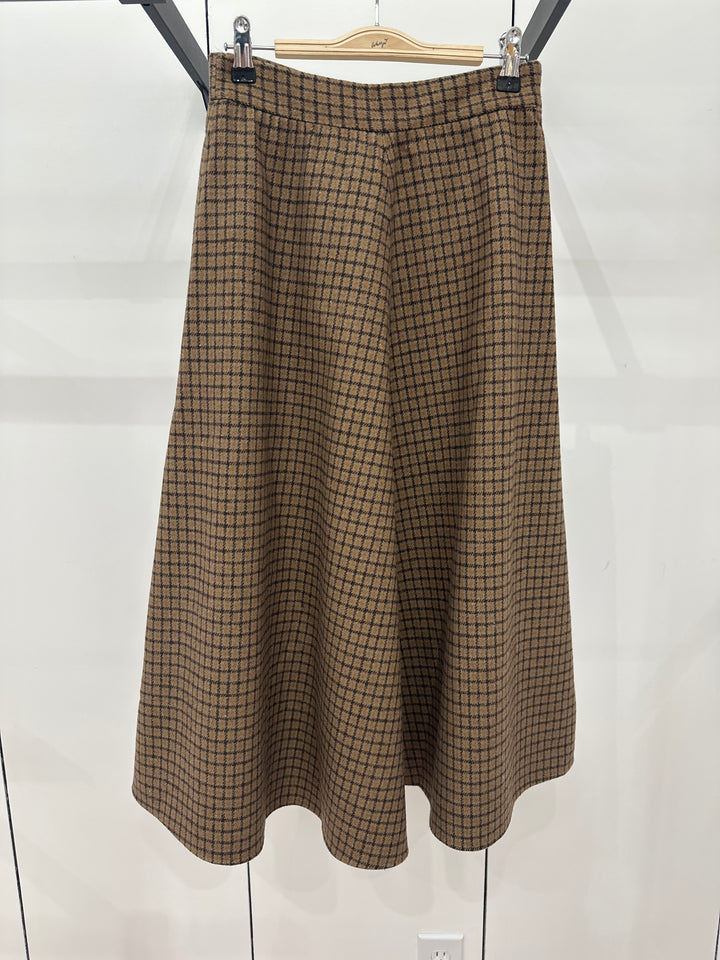 SPACE MOON SKIRT-BROWN