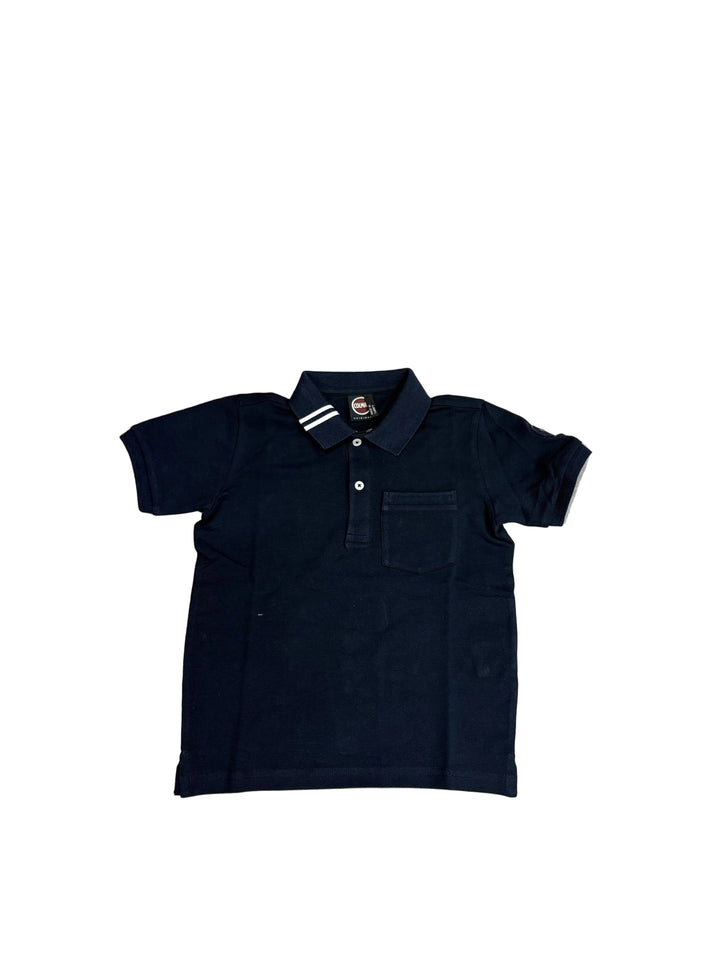 3517 POLO WITH LINES ON NECK - NAVY BLUE-WHITE