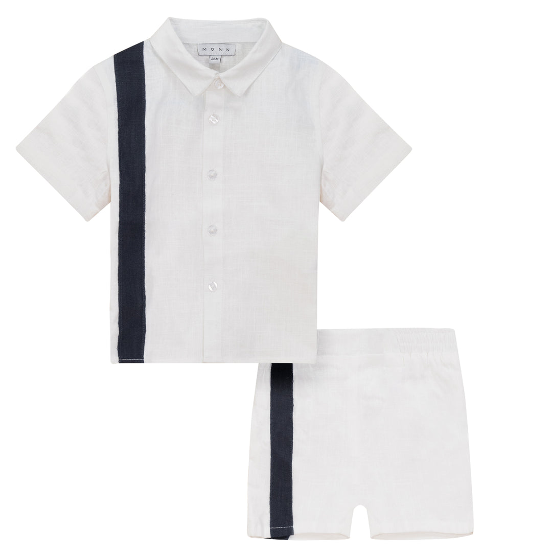 ECLIPSE-COORDINATED STRIPE SET-WHITE/NAVY