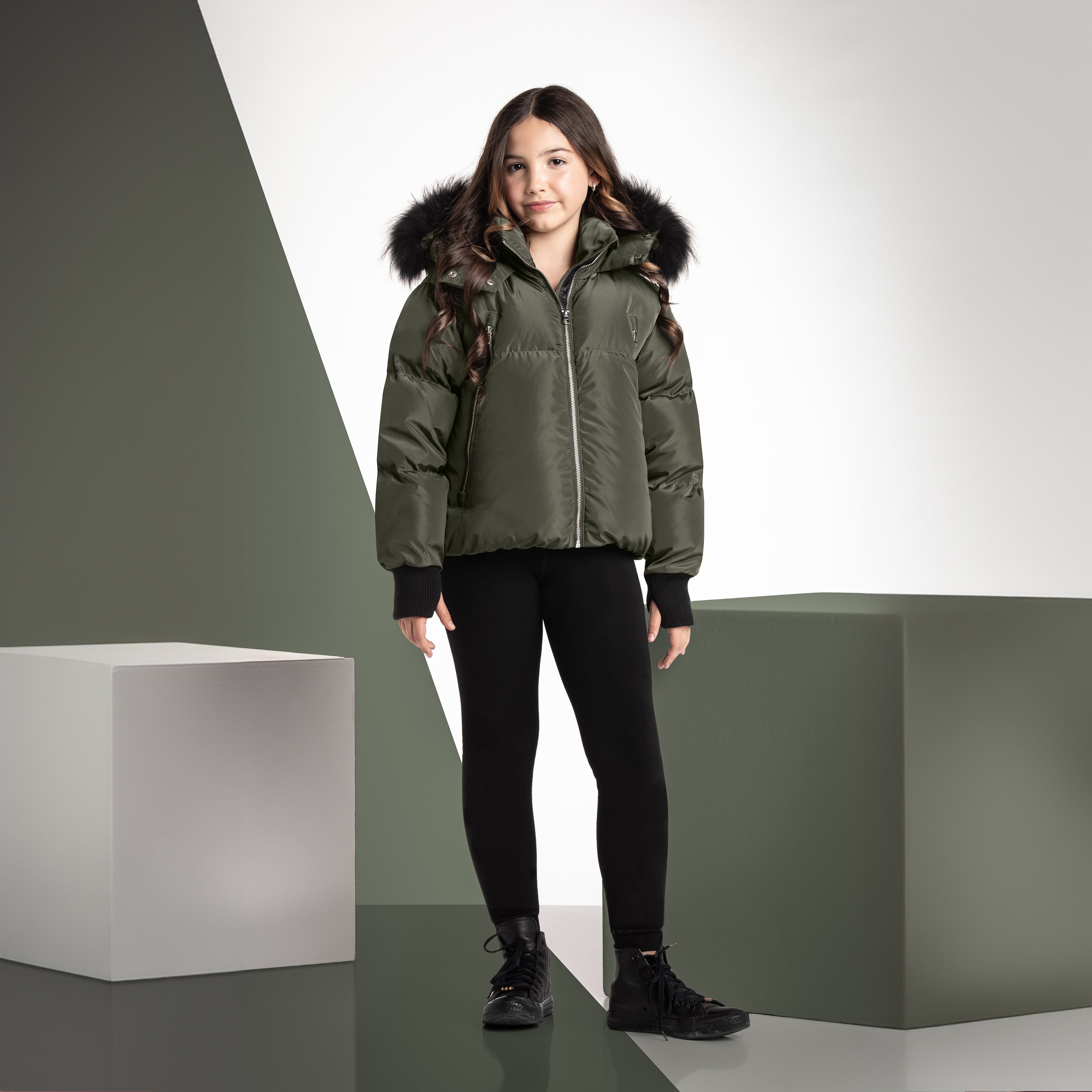 CHIRA OVERSIZED JACKET-ZIP OLIVE/BLACK-RACOON – whoopikids