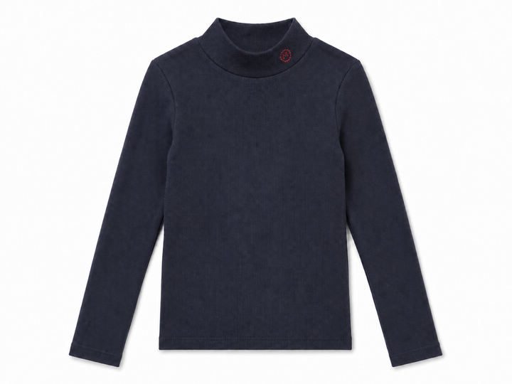 EM2601 GIRLS MOCK NECK W/ FLORAL DESIGN