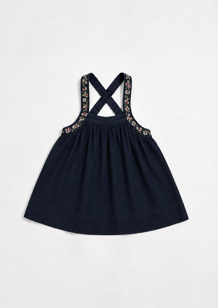 EM2604 GIRLS DENIM PINAFORE