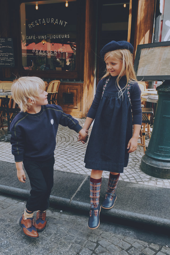 EM2604 GIRLS DENIM PINAFORE