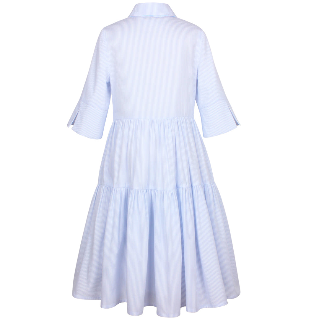 AZ-40613/A - Era Dress - Sky Blue Pinstripe