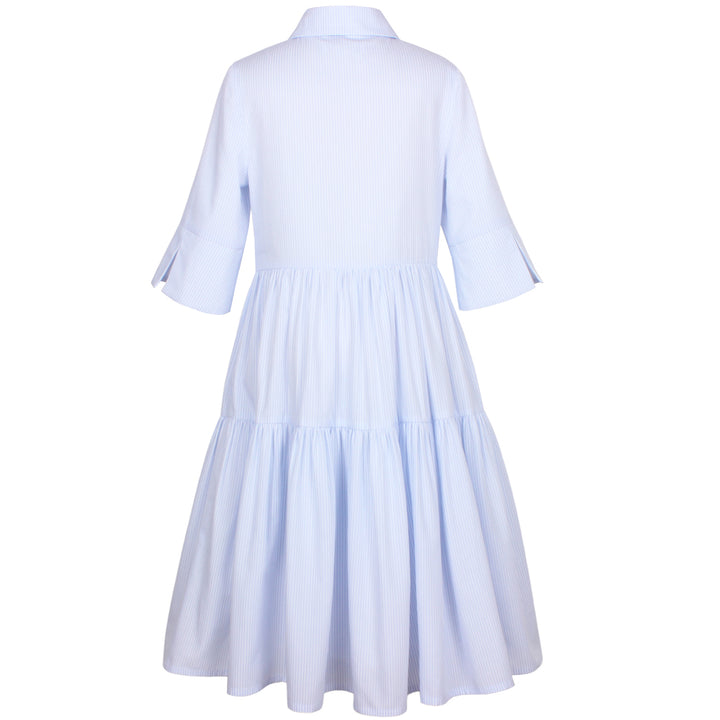 AZ-40613/A - Era Dress - Sky Blue Pinstripe