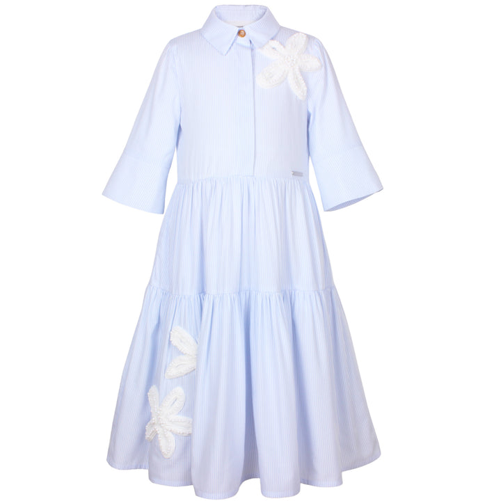 AZ-40613/A - Era Dress - Sky Blue Pinstripe