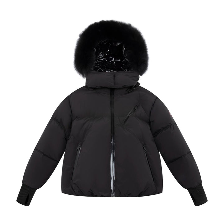 F25-5002-STELLA DOWN FUR JACKET-Black/Black Fur