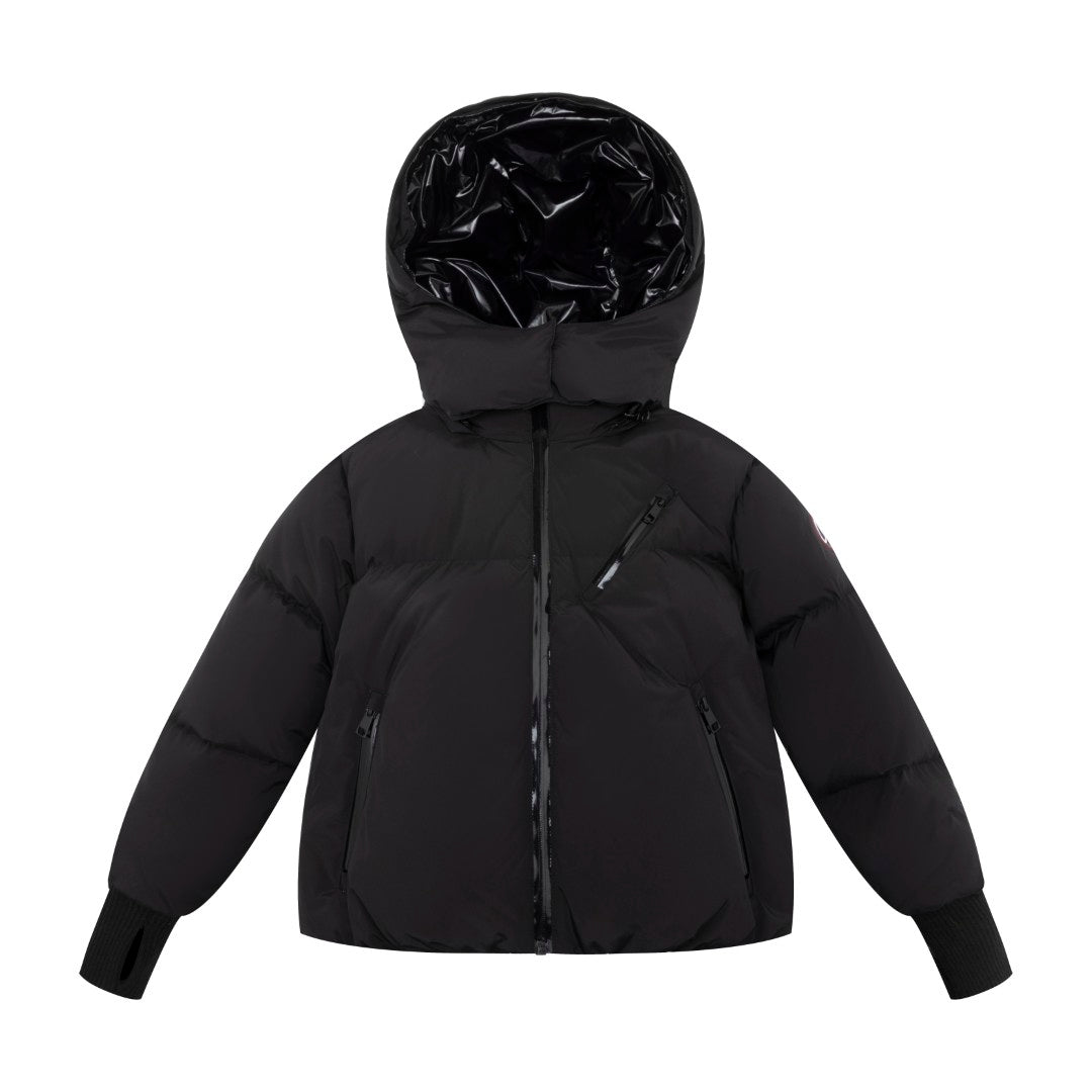 F25-5002-STELLA DOWN FUR JACKET-Black/Black Fur