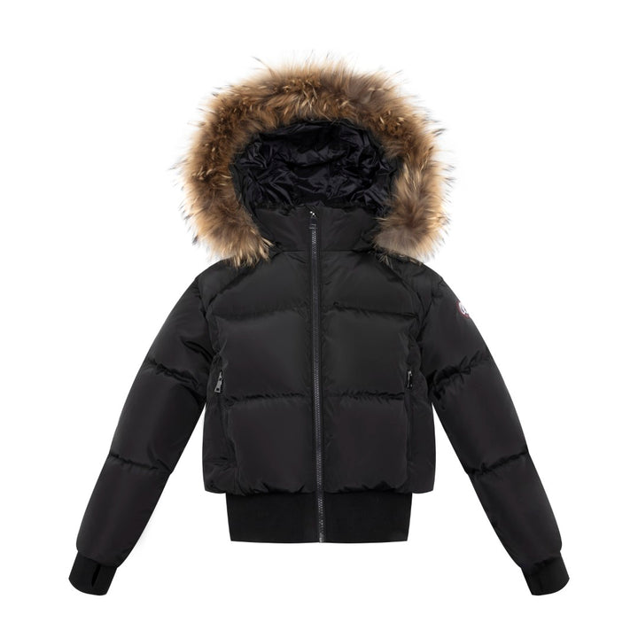 F25-5009B-EMMA DOWN BOMBER-Black Racoon
