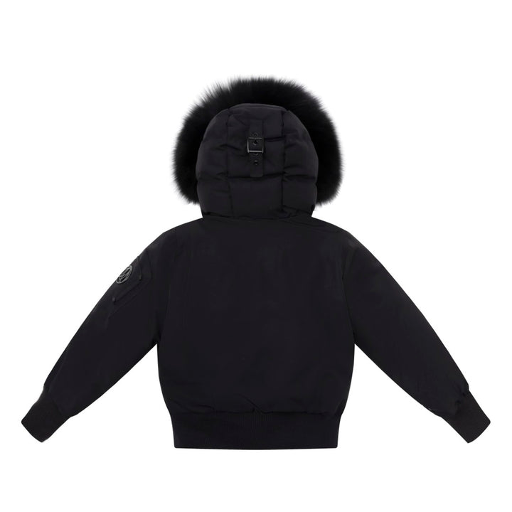 F25-A5010-ADELLE CANVAS DOWN BOMBER-black/blk racoon