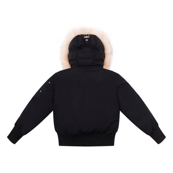 F25-5011-LAYLA CANVAS POM-POM BOMBER-Black/Gold fox