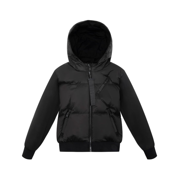 F25-5021-EVA FUR LINED DOWN HOODIE-Black