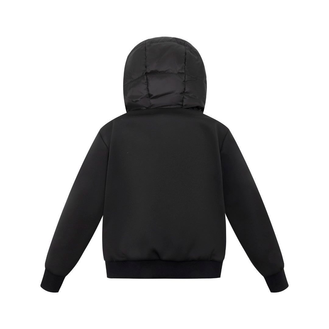 F25-5021-EVA FUR LINED DOWN HOODIE-Black