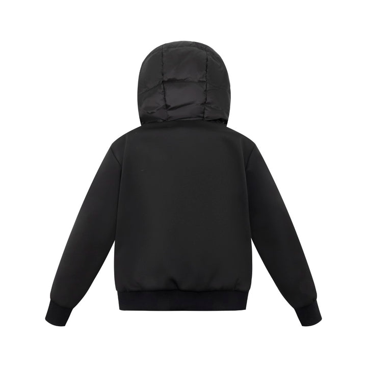 F25-5021-EVA FUR LINED DOWN HOODIE-Black
