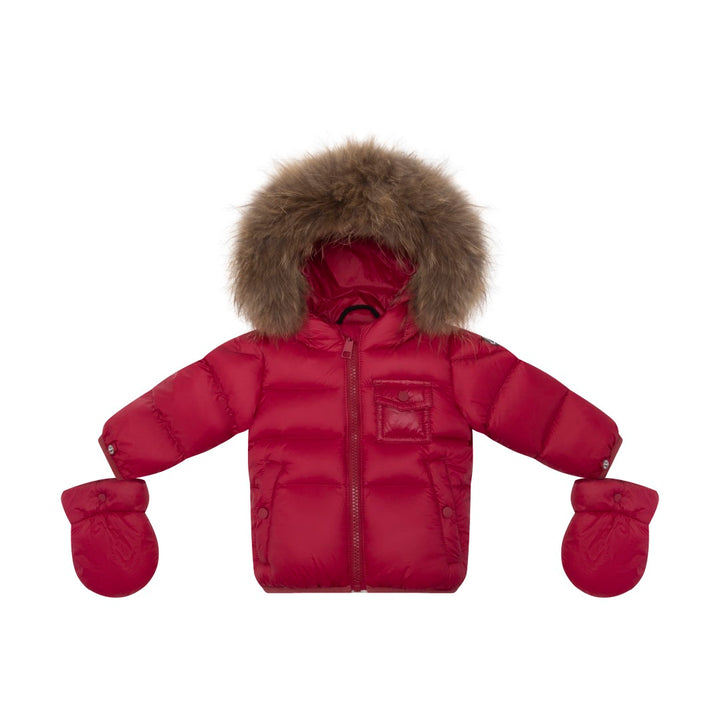 F25-5031R-BELLA ENFANT FUR DOWN JACKET-Raspberry Racoon