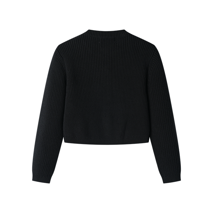 KNIT CARDIGAN-BLACK