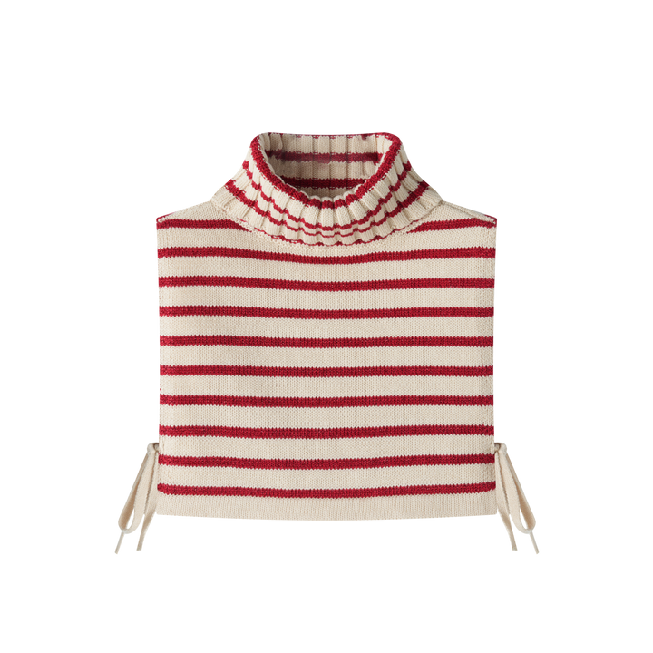 STRIPED TURTLENECK COLLAR-RED STRIPED