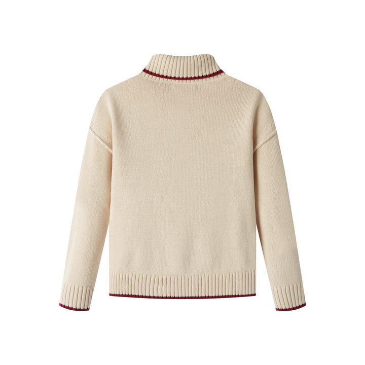 P EMBLEM TURTLENECK SWEATER-CREAM