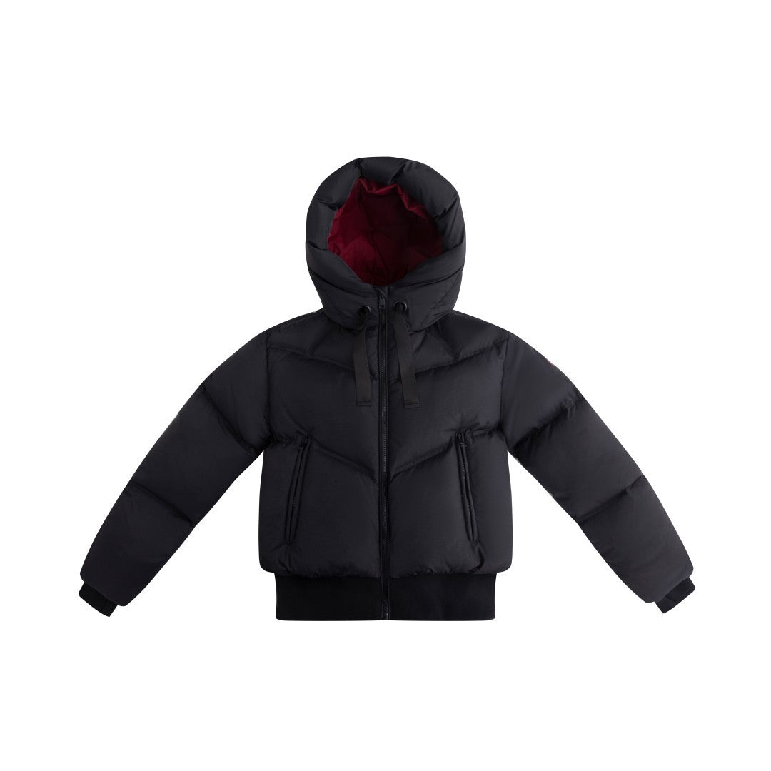 FW26-6009 EMMA DOWN BOMBER - Black/Raspberry Lining