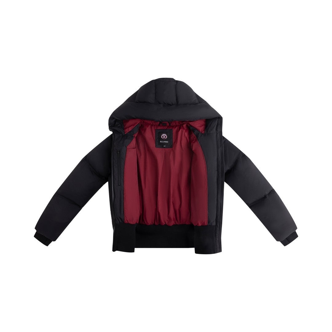 FW26-6009 EMMA DOWN BOMBER - Black/Raspberry Lining