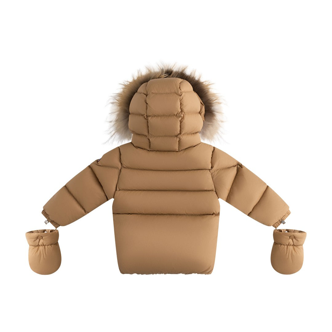 FW26-6031 BELLA ENFANT FUR DOWN JACKET - Cappuccino/Corduroy/Beige Lining