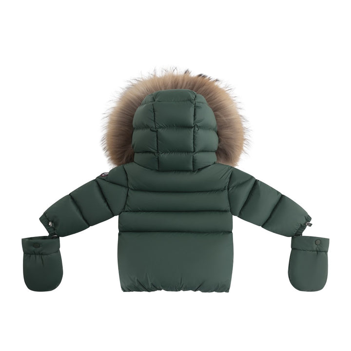 FW26-6031 BELLA ENFANT FUR DOWN JACKET - Green/Corduroy/Olive Lining