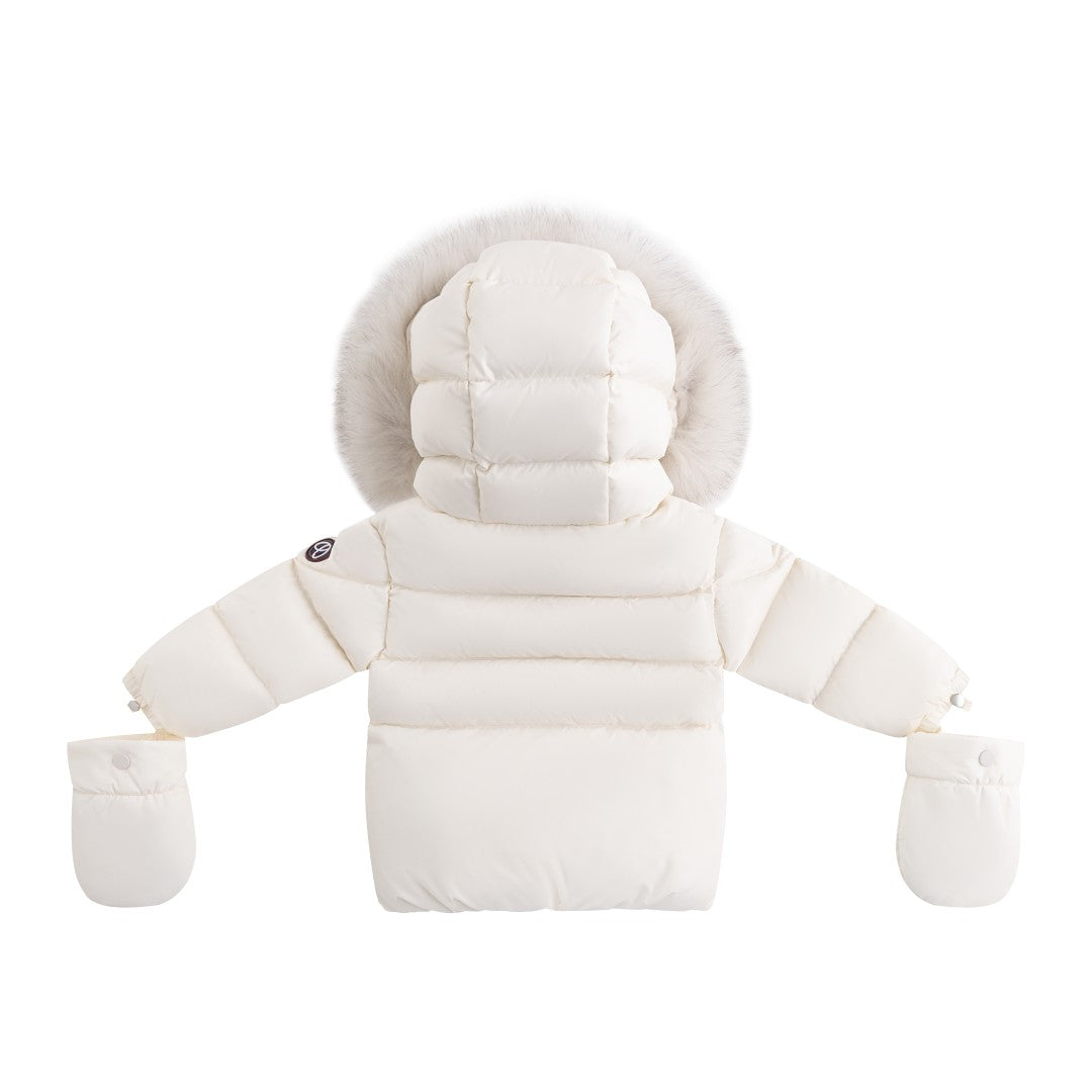 FW26-6031 BELLA ENFANT FUR DOWN JACKET - Off White/Corduroy