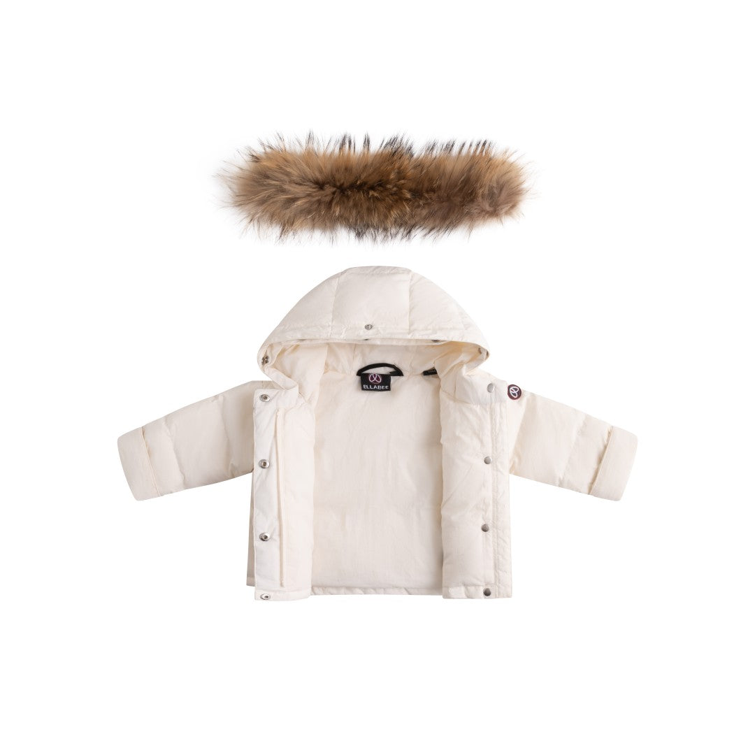 FW26-6033 LYANE ENFANT FUR DOWN JACKET - White