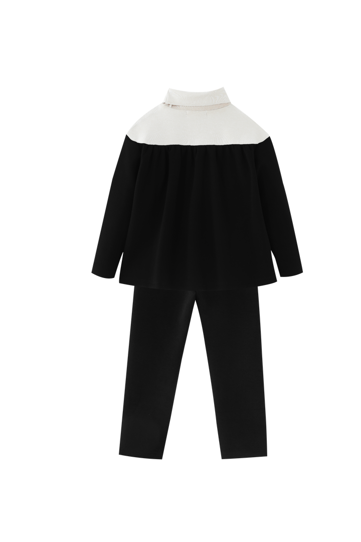 COLORBLOCK TURTLENECK SET-STONE/BLACK
