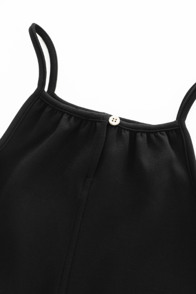 THIN STRAPPED ROMPER-BLACK