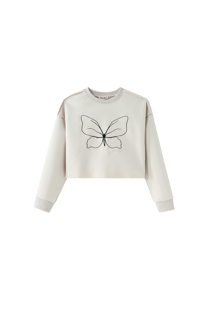 EMBROIDERED BUTTERFLY TOP-STONE