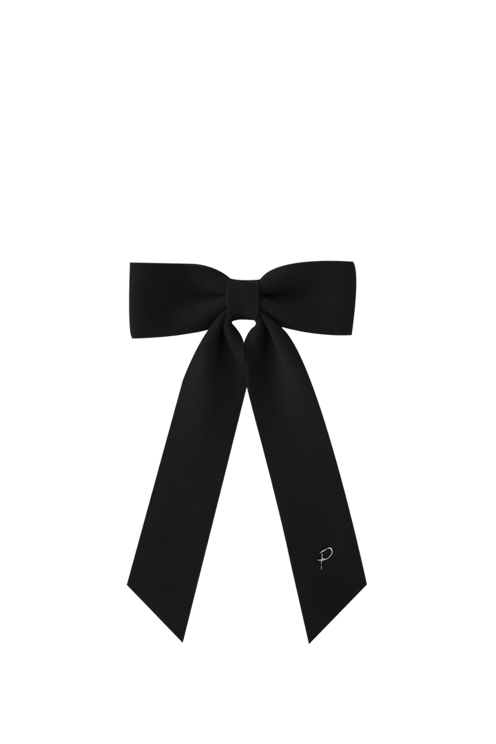 LARGE WOOL HAIRBOW-BLACK