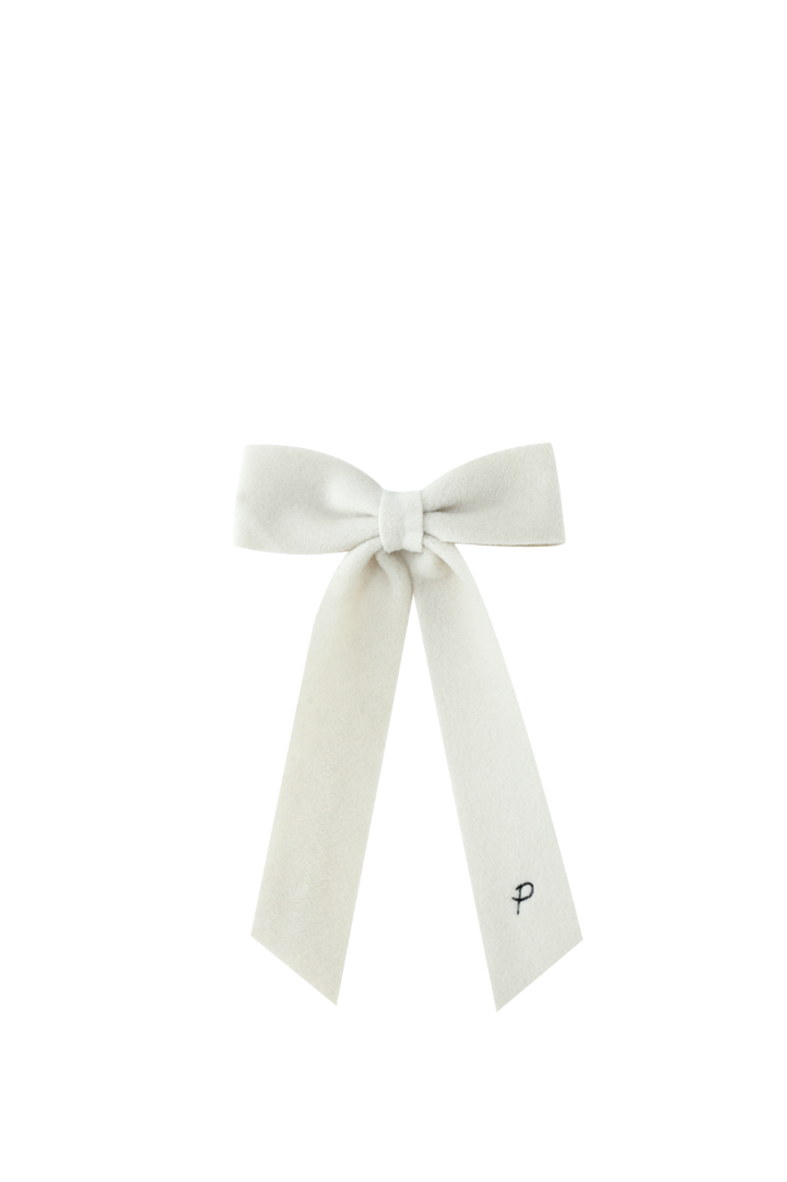 LARGE WOOL HAIRBOW-CREAM