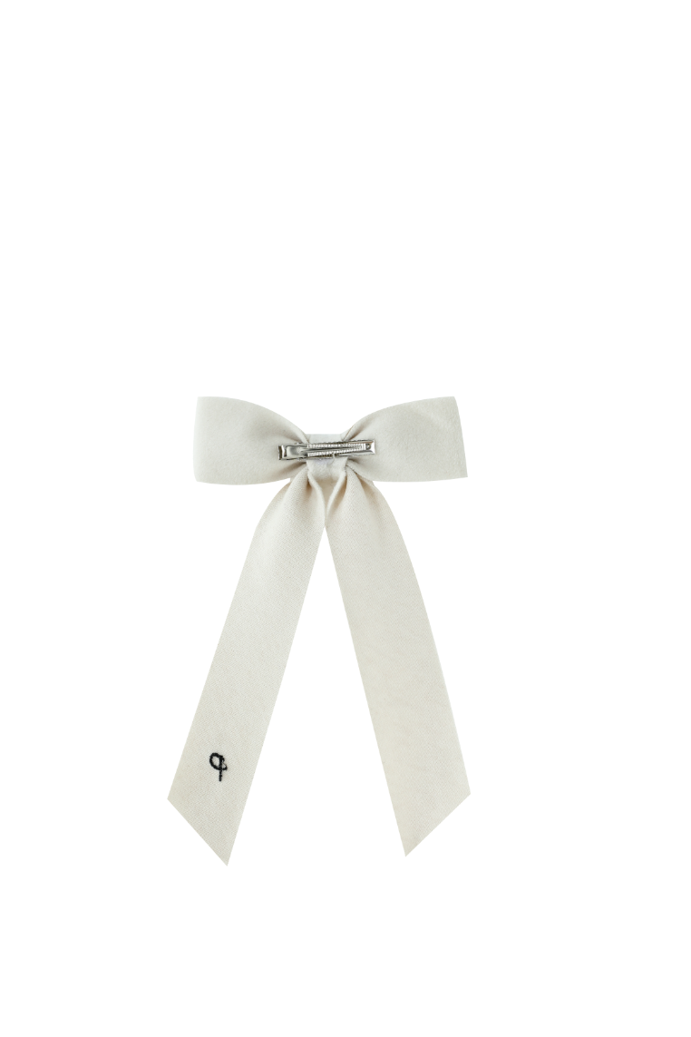LARGE WOOL HAIRBOW-CREAM