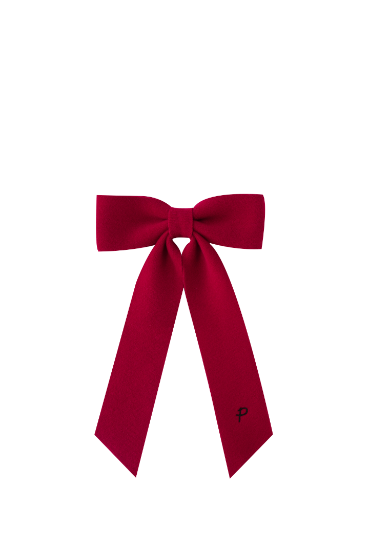 LARGE WOOL HAIRBOW-RED