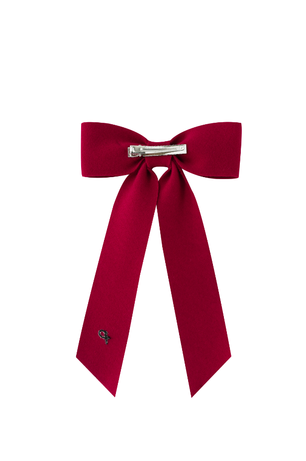 LARGE WOOL HAIRBOW-RED