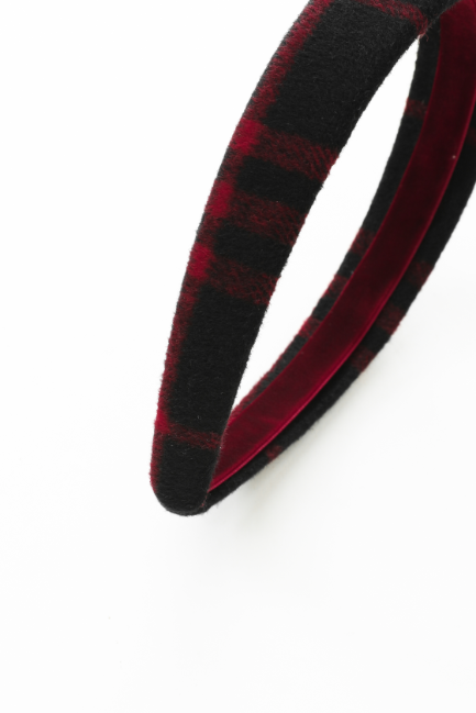 WOOL HEADBAND-RED PLAID