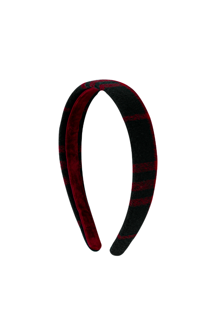 WOOL HEADBAND-RED PLAID