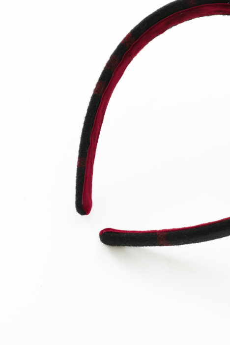 WOOL HEADBAND-RED PLAID