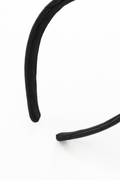 QUILTED HEADBAND-BLACK
