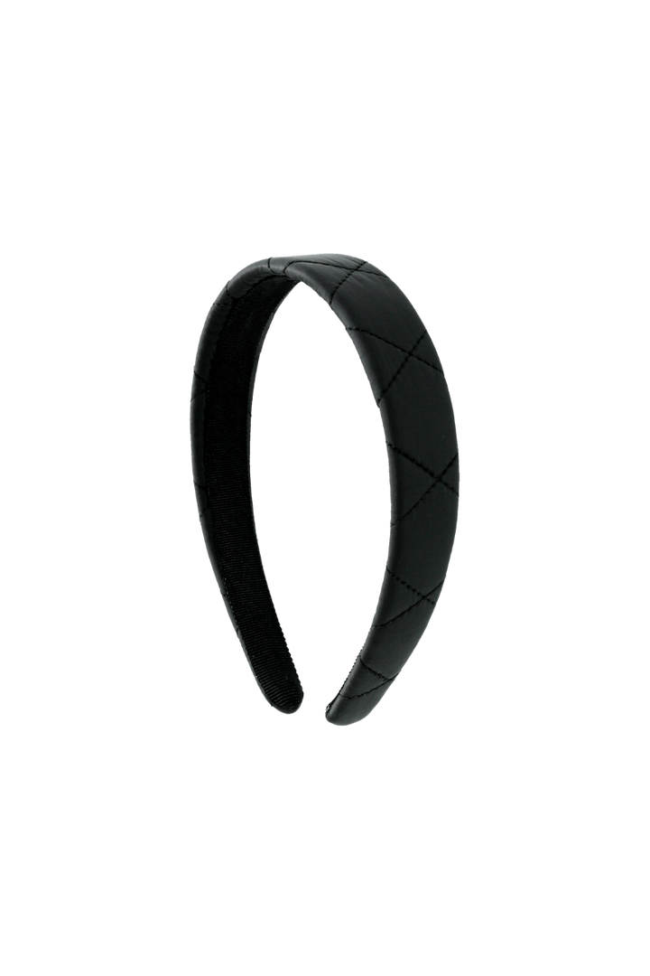 QUILTED HEADBAND-BLACK