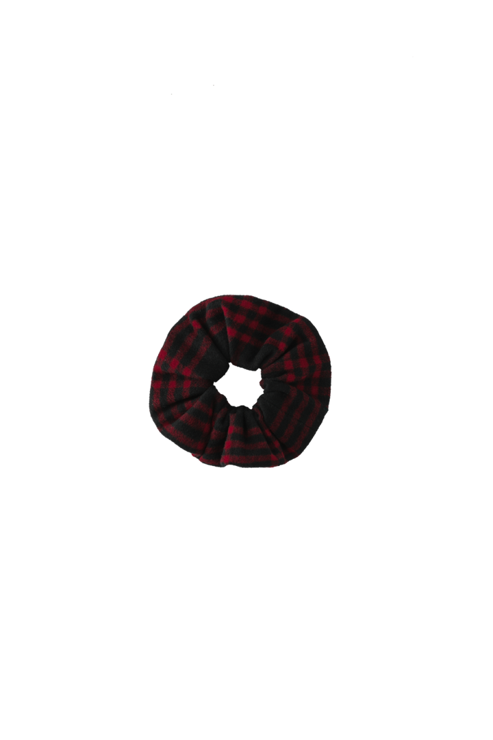 WOOL SCRUNCHIE-RED PLAID