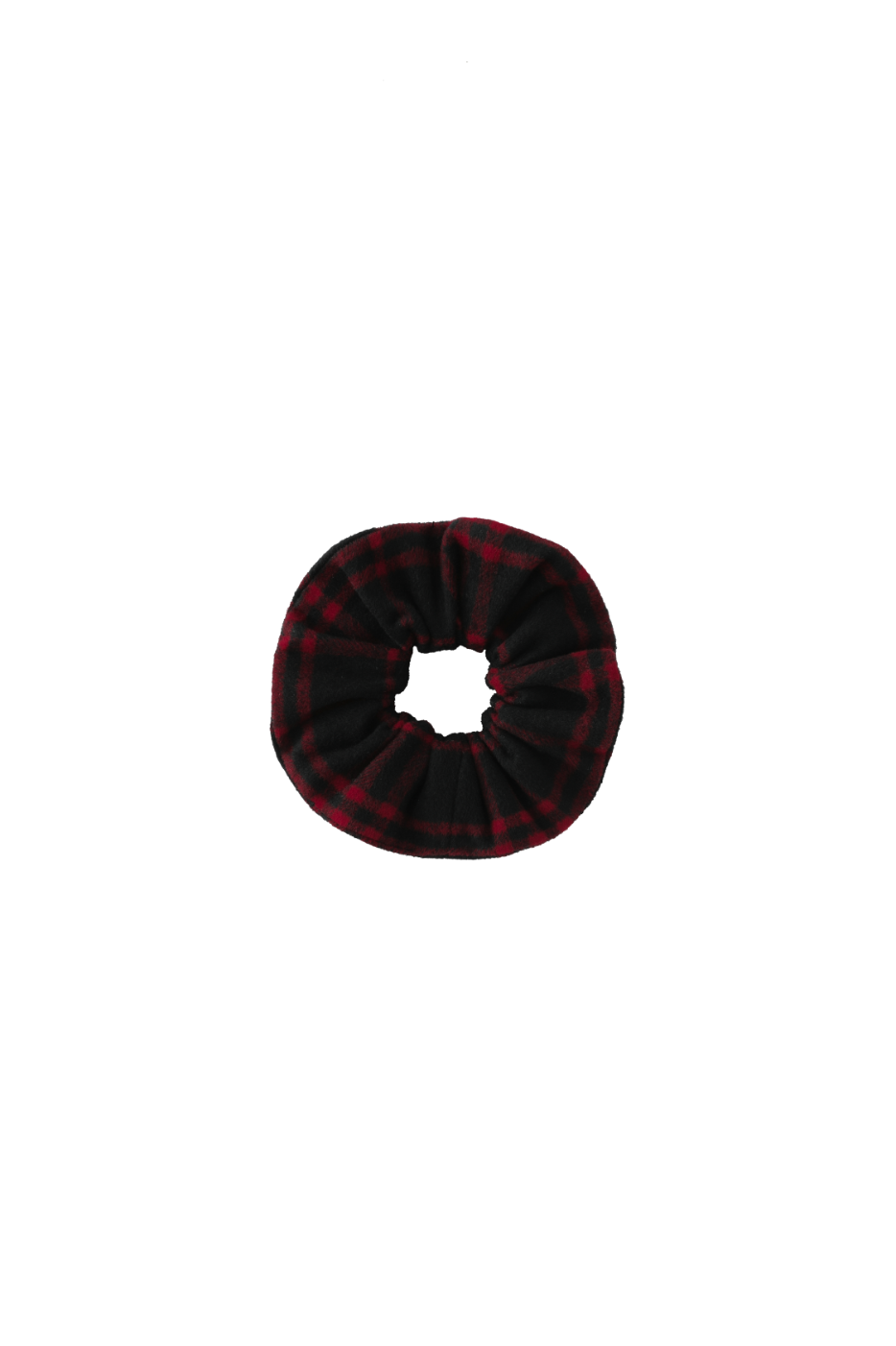 WOOL SCRUNCHIE-RED PLAID
