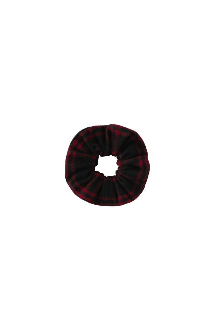 WOOL SCRUNCHIE-RED PLAID