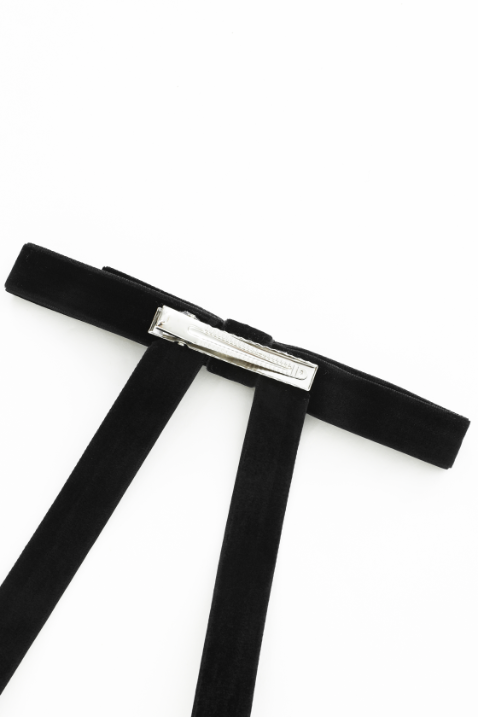 VELVET HAIRBOW-BLACK