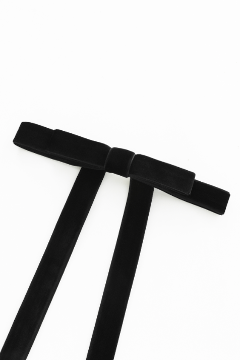 VELVET HAIRBOW-BLACK